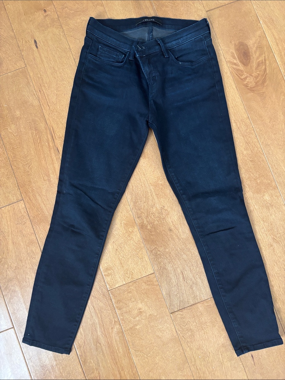 J Brand Dark Indigo Blue Skinny Jeans XS 26 Stretch Bushed Soft Cotton Capri